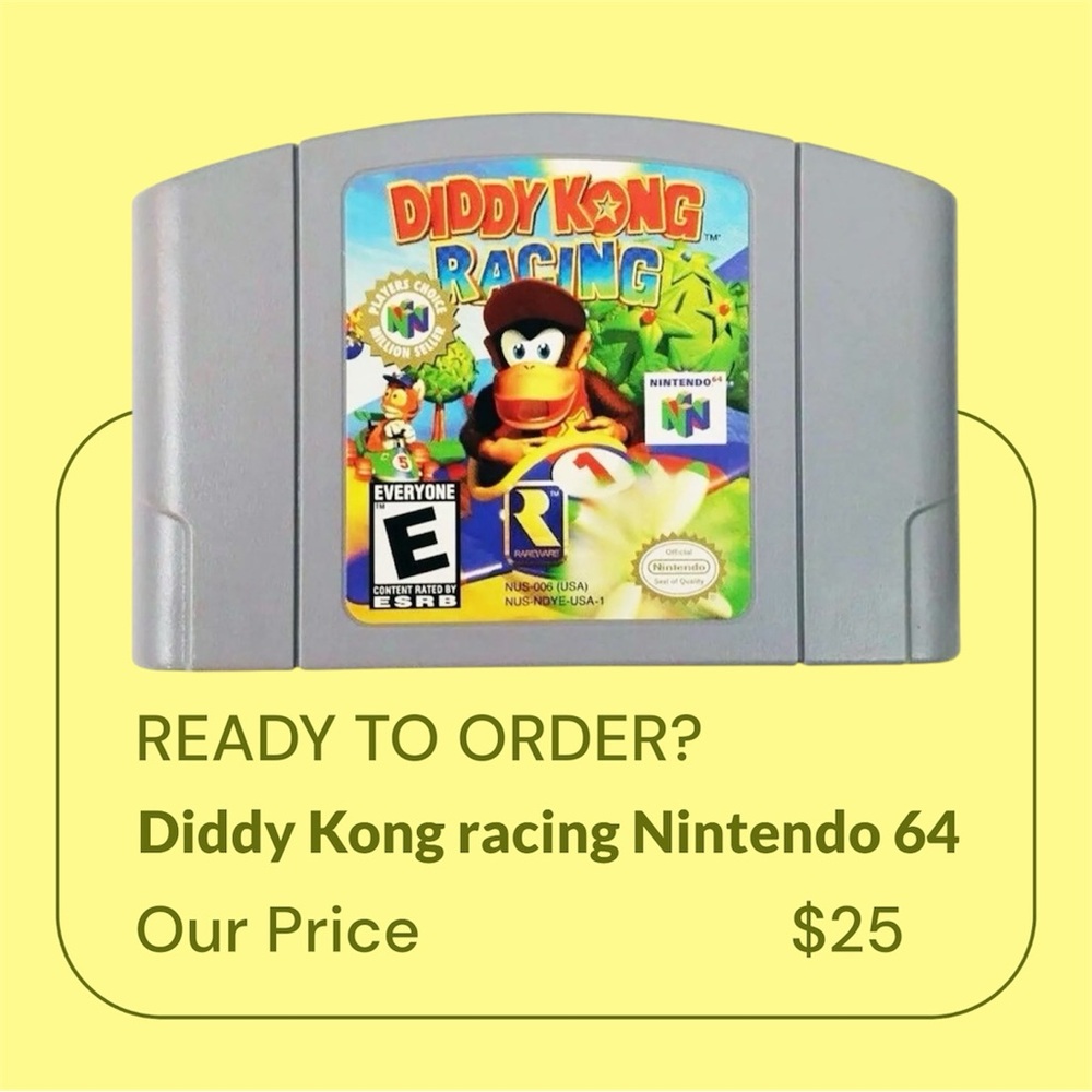 Nintendo Diddy Kong Racing Cartridge - Silver